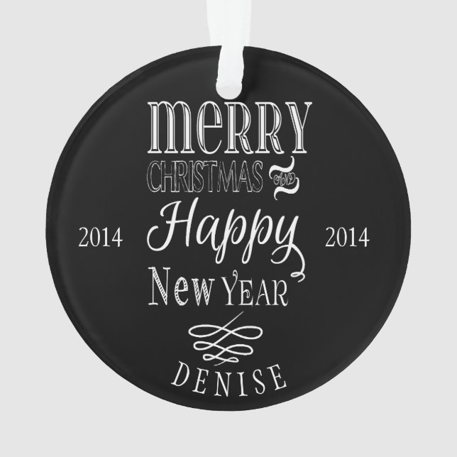 Personalised Chalkboard Christmas Ornament (Back)