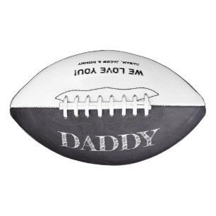 Personalised Chalkboard etched Daddy father's day American Football