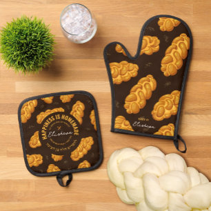 Personalised Challah Baker Oven Mitt & Pot Holders Oven Mitt & Pot Holder Set