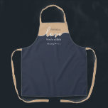 Personalised Challah is Love Made Edible Apron<br><div class="desc">Challah is Love Made Edible. NAVY & TAN. Clean Modern Script design. Her Homemade Challah is a frame-worthy work of art. Sign her masterpiece with a flourish with this understated classy ALL-OVER PRINT APRON. Coordinates with our matching Challah Dough Cover which you can find here: https://www.zazzle.com/collections/coordinated_apron_sets-119984004460509285 ABOUT OUR CHALLAH DOUGH...</div>
