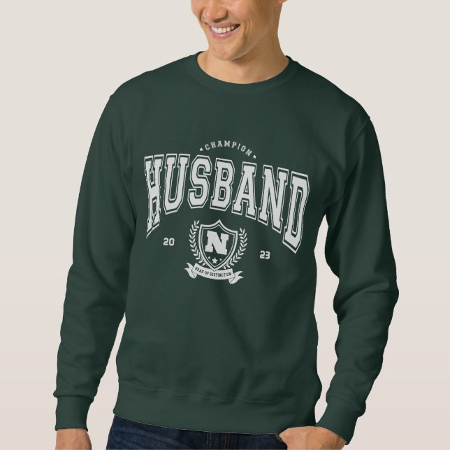 Personalised Champion Husband Funny Men's Gift Sweatshirt (Front)