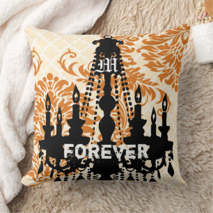 Personalised Chandelier Monogram with Wedding Date Cushion