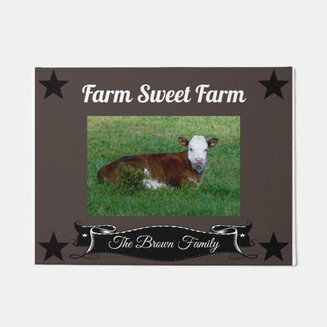 Personalised Changeable Name Farm Sweet Farm Doormat (Front)