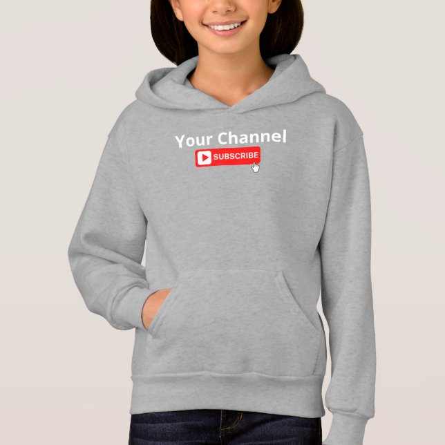 Personalised Channel Subscribe  Hoodie (Front)