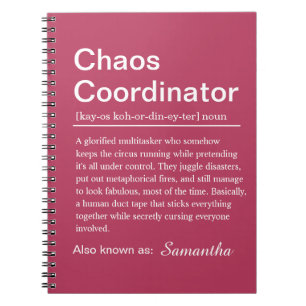 Personalised Chaos Coordinator Definition Notebook