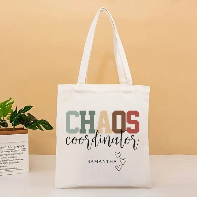 Personalised Chaos Coordinator Tote Bag, Mum Gift (Gift for teacher, teacher birthday gift, tote bag for teacher, mom gift, chaos coordinator gift)