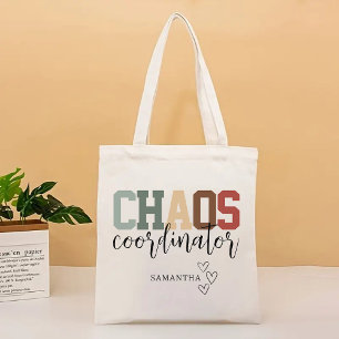 Personalised Chaos Coordinator Tote Bag, Mum Gift Bag