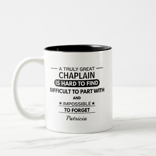 Personalised Chaplain  Two-Tone Coffee Mug (Left)