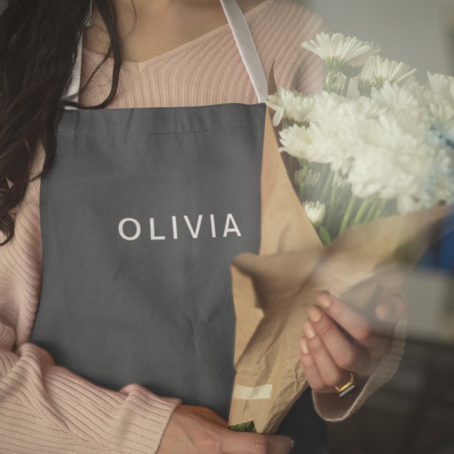 Personalised Charcoal Blue Custom Apron | Elegant (Creator Uploaded)
