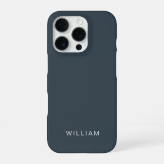 Personalised Charcoal Blue iPhone Case with Custom