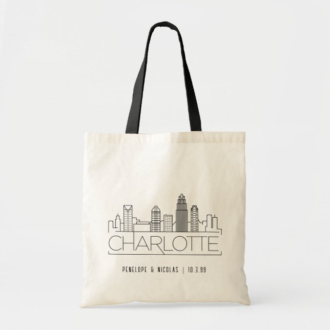 Personalised Charlotte Wedding Welcome Bag Tote (Front)