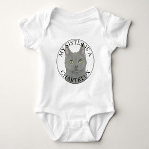 Personalised Chartreux Cat Big Sister Baby Bodysuit