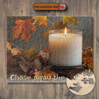 Personalised Chase Away the Gloom Autumn-Themed Jigsaw Puzzle