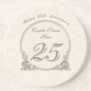 Personalised Cheap Anniversary Gifts 25 years Coaster