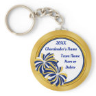 Personalised Cheap Cheerleader Gifts, Blue, Gold