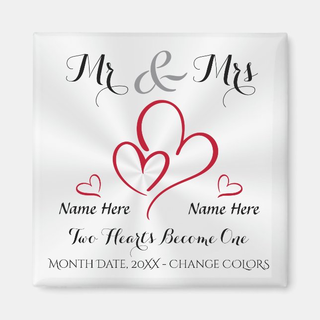 Personalised Cheap Wedding Favours for Guests Magnet (Front)