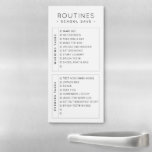 Personalised Checkbox 2 Sections Routine Tasks Mag Magnetic Notepad<br><div class="desc">Minimalist black and white personalised to-do list of routine tasks preprinted on a magnetic notepad has two boxes of sections for the morning and afternoon or evening so you can quickly and easily see what you need to do at different parts of your day. The simple and understated design is...</div>