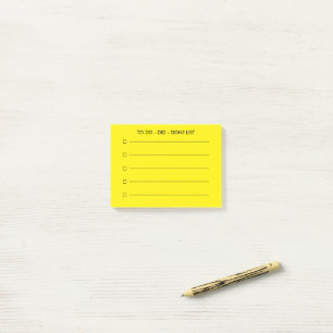 Personalised checkbox list yellow post-it notes