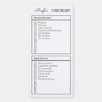 Personalised Checklist morning night routine 