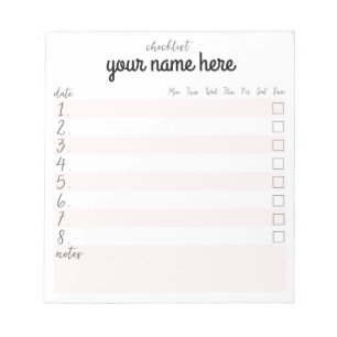 Personalised Checklist Notepad