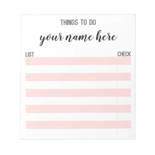 Personalised Checklist Notepad