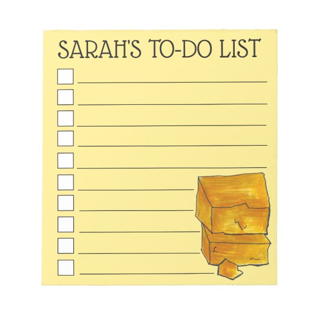 Personalised Cheddar Cheese Grocery To Do List Notepad (Front)