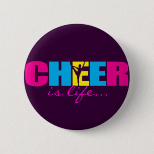 Personalised Cheer Cheerleading Purple 6 Cm Round Badge