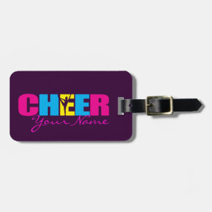 Personalised Cheer Cheerleading Purple Luggage Tag