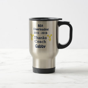 Personalised Cheer Coach Gifts with 4 Text Boxes Travel Mug