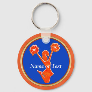 Personalised Cheer Keychains Orange and Your COLOR