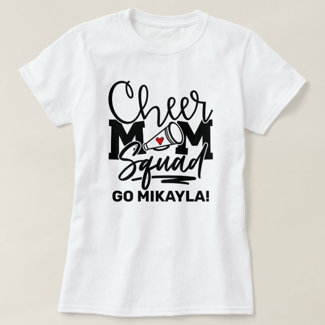 Personalised Cheer Mum Squad T-Shirt (Design Front)
