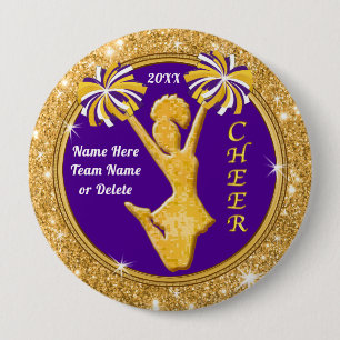 Personalised Cheer Party Favours, Cheerleader Pins
