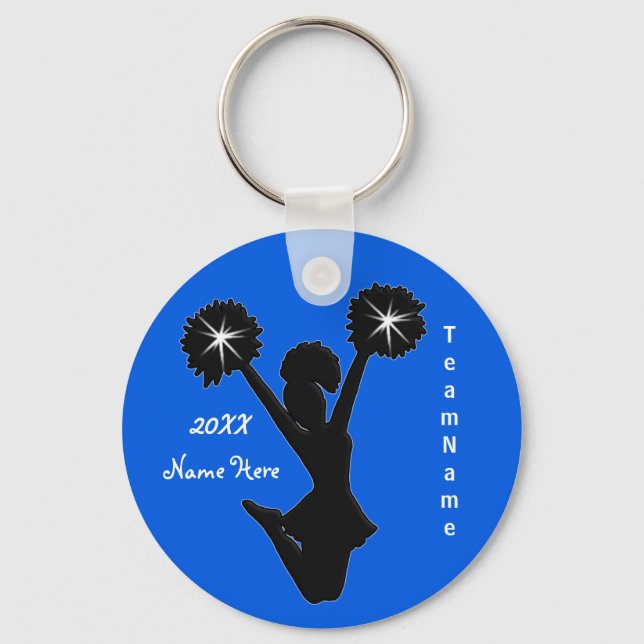 Personalised Cheer Squad Gifts with 3 Text Boxes Key Ring (Front)