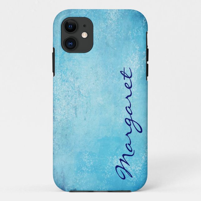 Personalised Cheerful Blue Watercolor Case-Mate iP iPhone Case (Back)