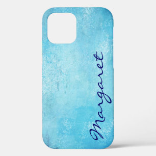 Personalised Cheerful Blue Watercolor iPhone 12 Case
