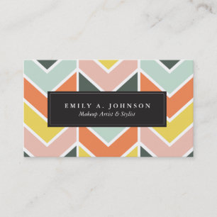 Personalised   Cheerful Chevron by Origami Prints Business Card