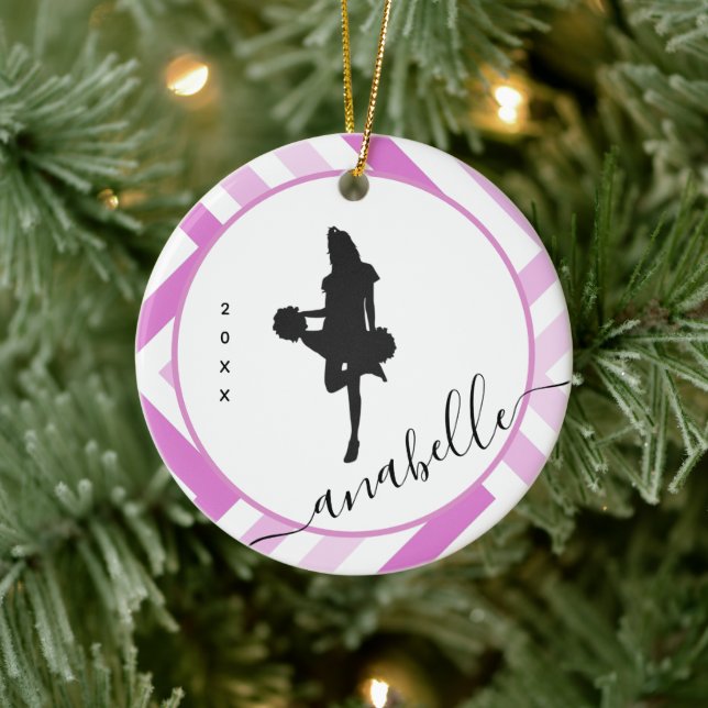 Personalised Cheerleader Girly Name School Cheer Ceramic Tree Decoration (Tree)