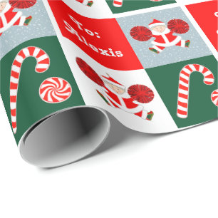 Personalised Cheerleader Holiday Gift Wrapping Pap Paper