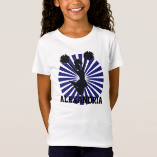 Personalised Cheerleader in Blue Sunburst T-Shirt