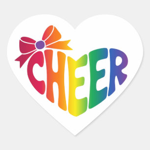 Personalised Cheerleader Name Colourful Logo Cla Heart Sticker