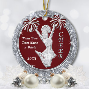 Personalised, Cheerleader Ornament, Cheer Favours, Ceramic Tree Decoration
