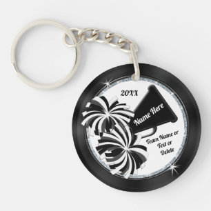 Personalised Cheerleading Gifts. 2 Sided Cheer Key Ring