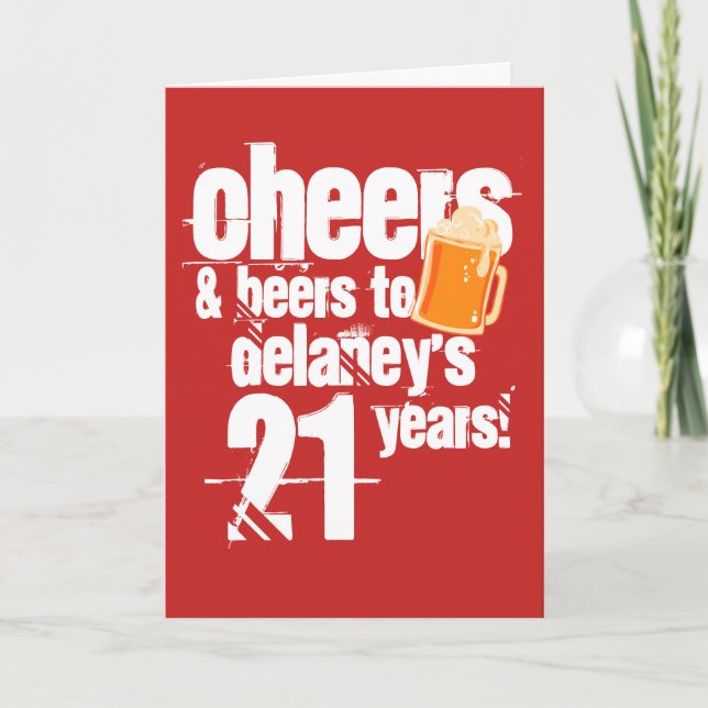 Personalised Cheers and Beers Birthday Card (Front)