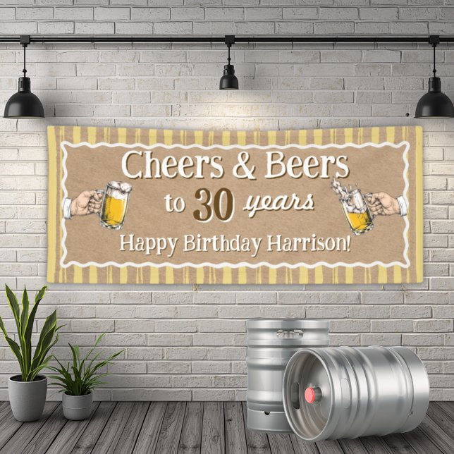 Personalised Cheers & Beers Birthday Banner (Creator Uploaded)