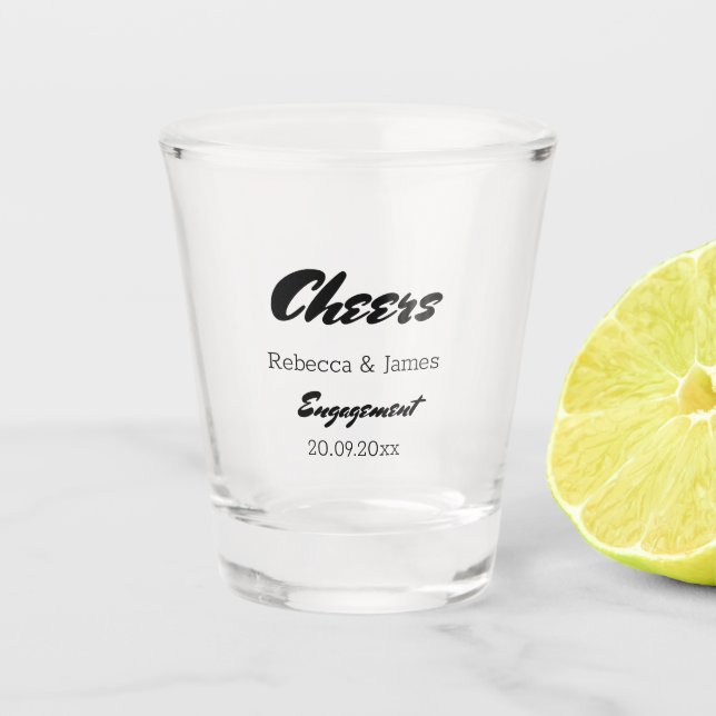Personalised Cheers Engagement Wedding  Shot Glass (Front)