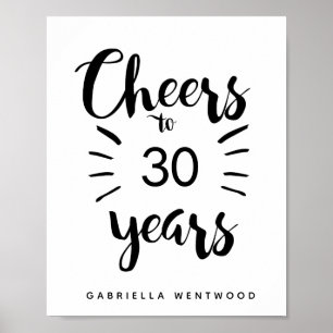 Personalised Cheers to 30 Years Poster