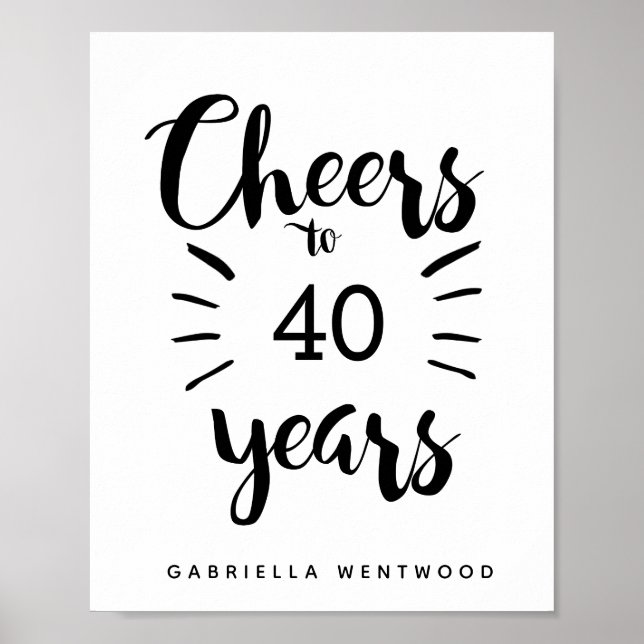 Personalised Cheers to 40 Years Poster (Front)