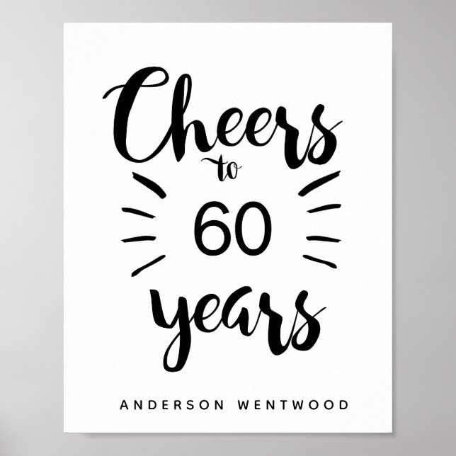 Personalised Cheers to 60 Years Poster (Front)
