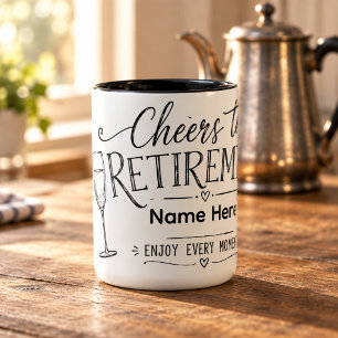 Personalised Cheers to Retirement Champagne Mug