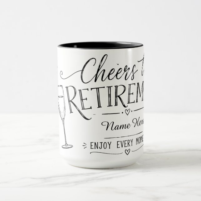 Personalised Cheers to Retirement Champagne Mug (Center)
